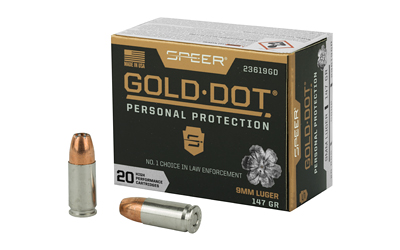Speer Gold Dot Handgun Ammunition 9mm Luger 147 gr HP 985 fps 20/ct