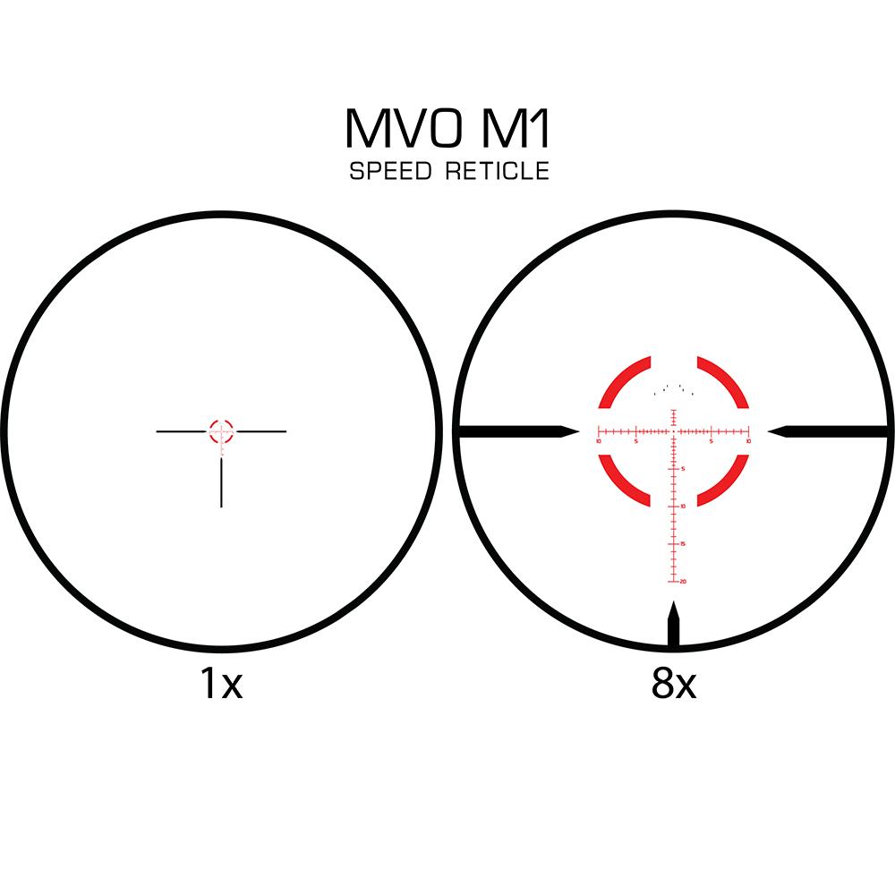 Meprolight MVO Rifle Scope 1-8x28 34mm FFP M1 MRAD Illum Black