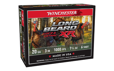 Winchester Long Beard XR Shotshells 20 ga 3" 1-1/4oz 1000 fps #6 10/ct