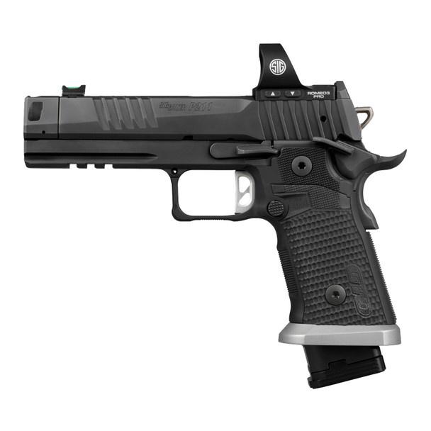 Sig Sauer P211-GTO Handgun 9mm Luger 21(2)&23(1)rd Magazines 4.4" Compensated Barrel with Romeo3 Pro SAO