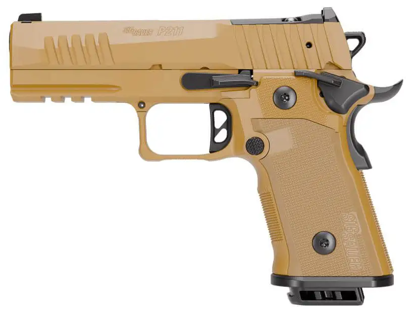Sig Sauer P211-GT4 SAO Handgun 9mm Luger 21(2) &17(1)rd Magazines 4.2" Barrel Coyote Tan Night Sights Optic Ready