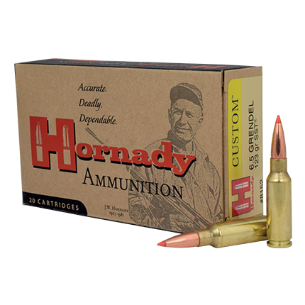 Hornady Custom Rifle Ammunition 6.5 Grendel 123 gr SST 2580 fps 20/ct