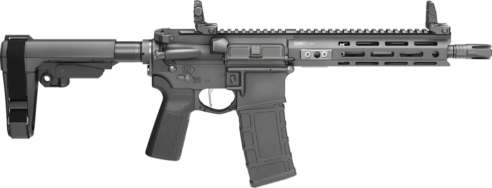 Springfield Saint Victor AR-Pistol .300 Blk 30rd Magazine(1) 9.5 Threaded Barrel Black w/SBA3 Brace