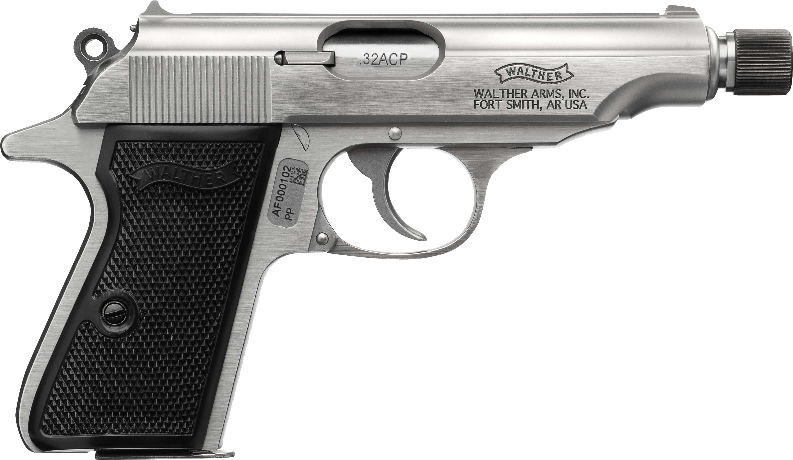 WALTHER dWALTHER PP SD 32ACP PISTOL STAINLESS 3.9" THREADED BARREL 8RD MAGAZINE
