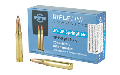 TRZ Trading Inc. PPU Rifle Ammunition .30-06 Sprg 150 gr SP 2910 fps 20/ct