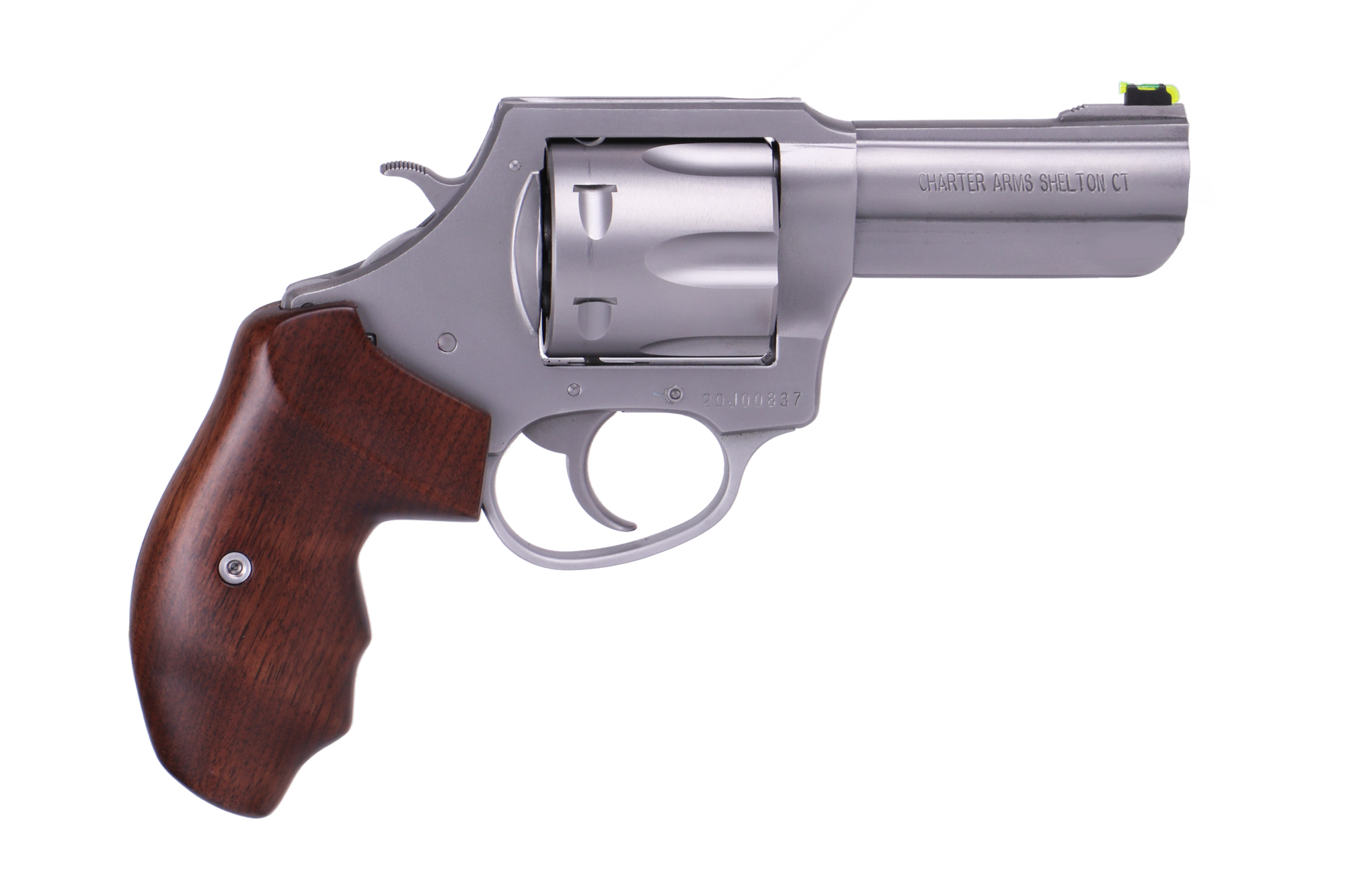 Charter Arms The Professional V Handgun .357 Mag 6rd Capacity 3" Barrel Stainless Steel Frame Wood Grip