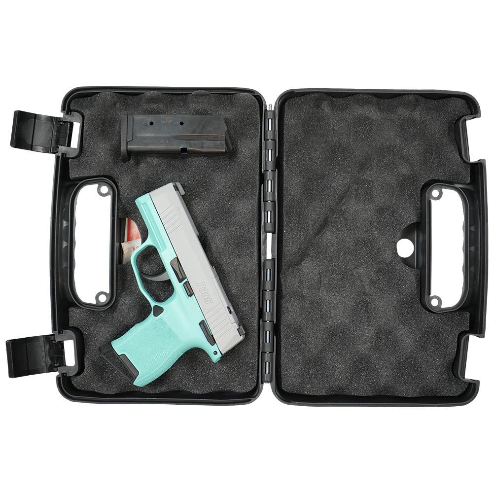 Sig Sauer "Silver Slide/Robin's Egg Blue Frame" P365 Optic Ready Handgun 9mm Luger 10rd Magazines(2) 3.1" Barrel X-RAY 3 Sights Manual Safety
