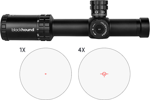Blackhound Optics BKH SCP GNESIS 1-4X24 30M FFP MOA HALO ILUM RET