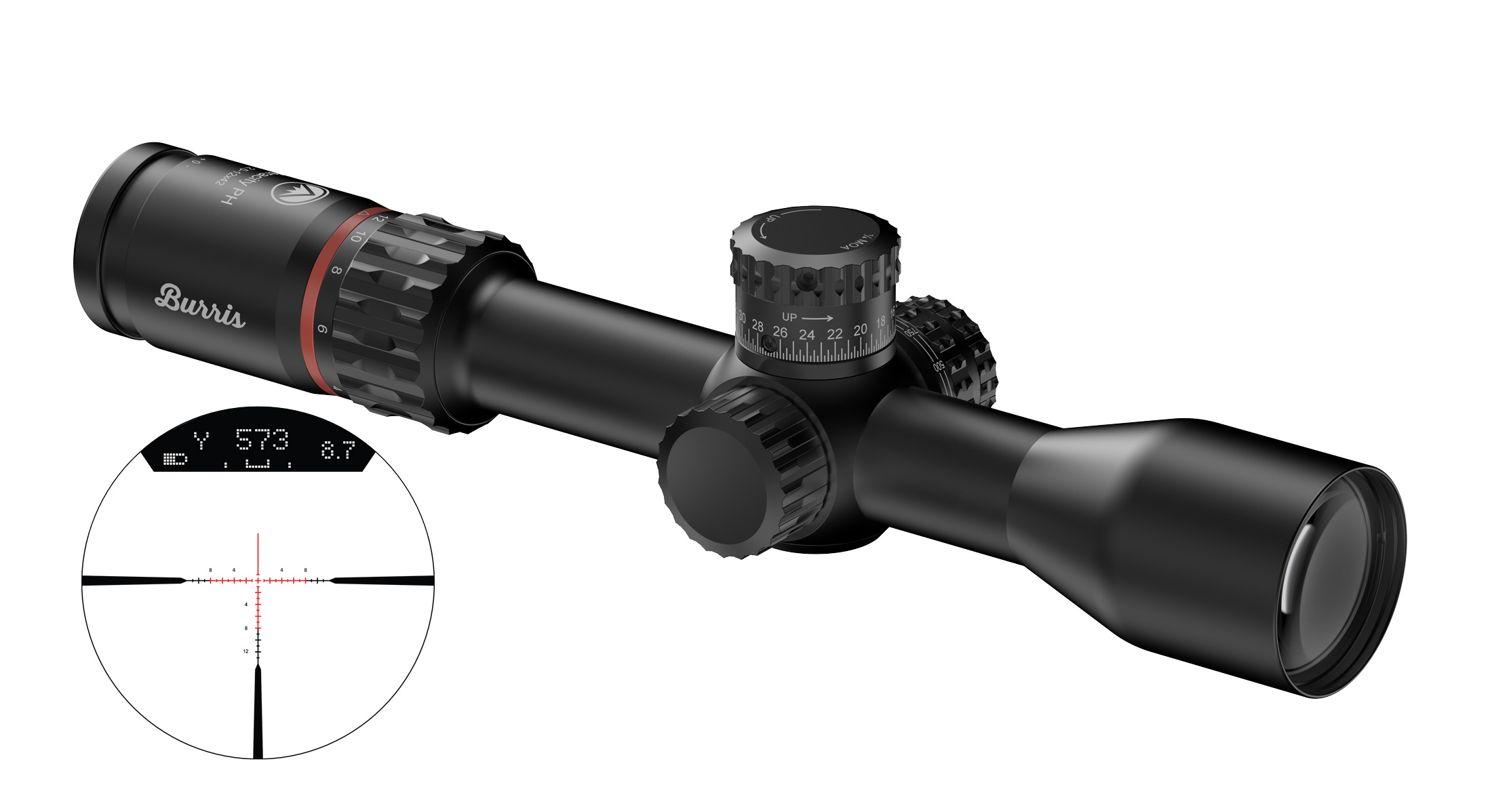Burris Veracity PH Rifle Scope 2.5-12x42 30mm FFP 3PW Wind MOA PEK Illum. Black