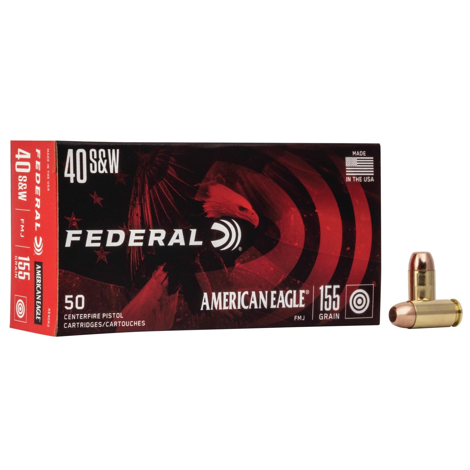 Federal Cartridge Co. American Eagle Handgun Ammunition .40 S&W 155 gr FMJ 1160 fps 50/ct