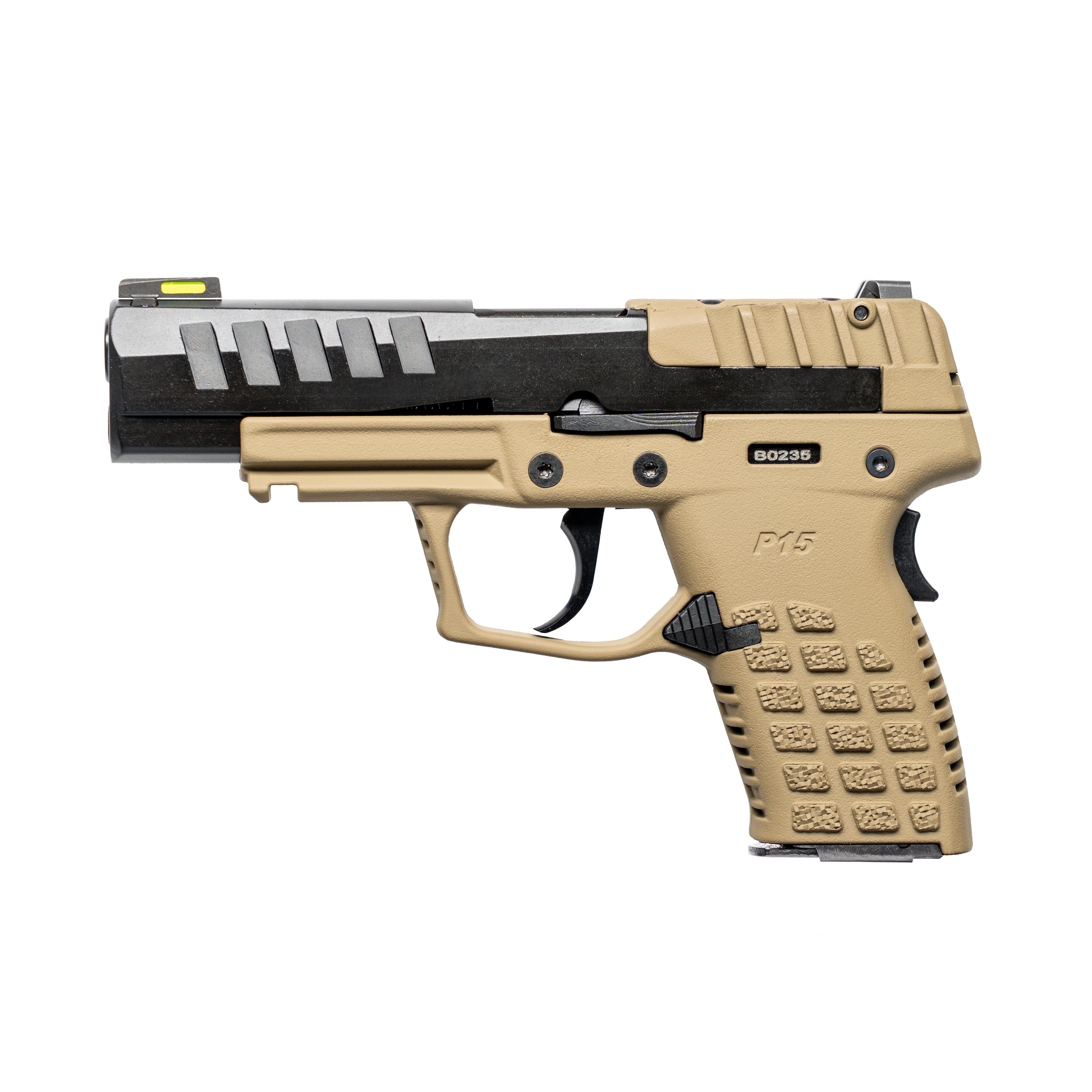 Kel-Tec CA Compliant P15 Handgun 9mm Luger 10rd Magazine 4" Barrel Black Slide/Tan Grip