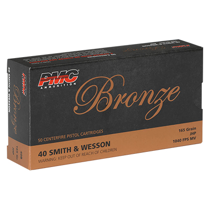 PMC Bronze Handgun Ammunition .40 S&W 165 gr JHP 1040 fps 50/ct
