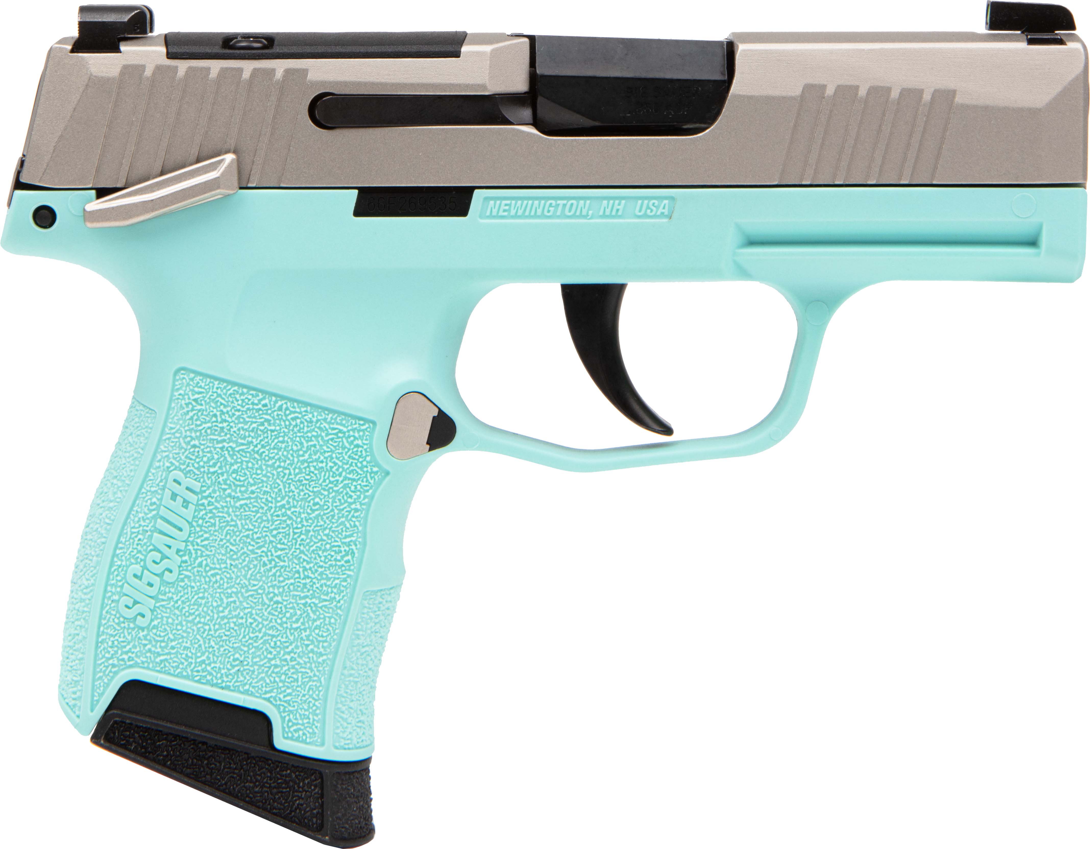 Sig Sauer P365 Robins Egg Blue Handgun .380 ACP 10rd Magazines(2) 3.1" Nickel Slide Optic Ready