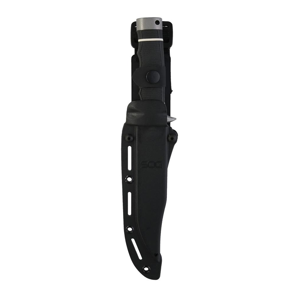SOG Knives Tech Bowie Knife 6-2/5" Fixed Clip Point Blade Black