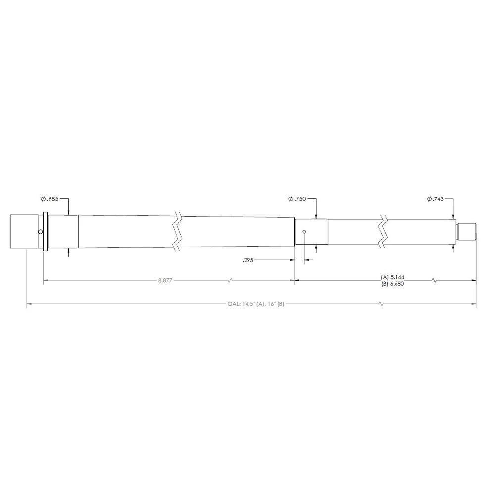 Proof AR-15 Rifle Barrel .223 Wylde 16" 5/8x24 Threaded Stainless Steel