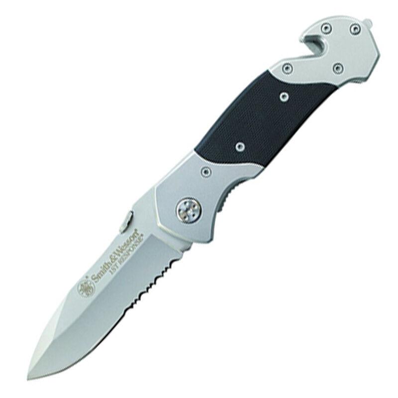 Battenfeld Knives Smith & Wesson First Responder Folding Knife 3-3/10" Serrated Drop Point Blade Black Silver