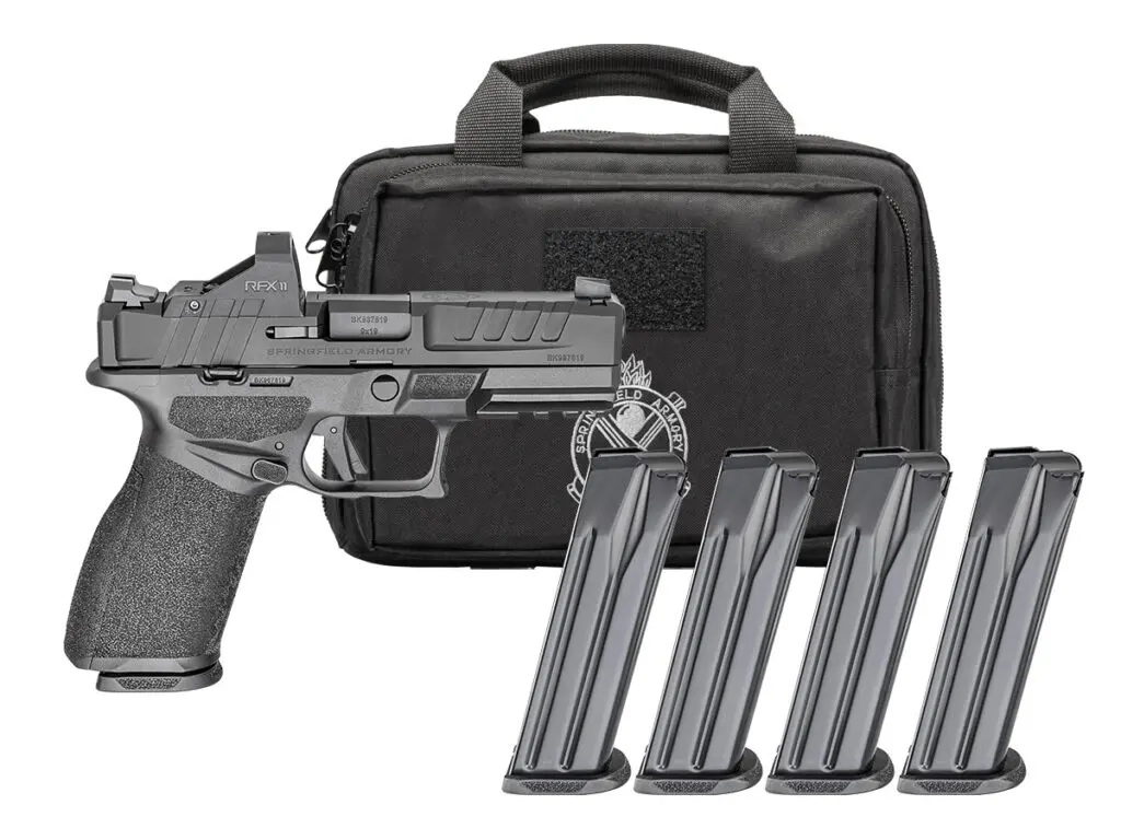 Springfield Gear Pac Echelon 4.0 FC Handgun 9mm Luger 17(3) & 20(1)rd Magazines 4" Barrel U-Dot Fixed & Green Dot Optic & Bag