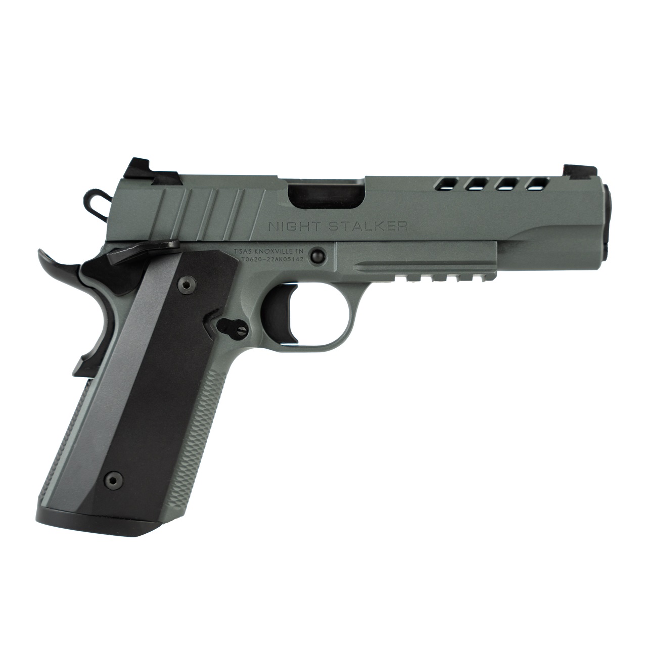 Tisas 1911 Night Stalker Handgun 45 ACP 8rd Magazines (2) 5" Barrel Grey with Black Grips