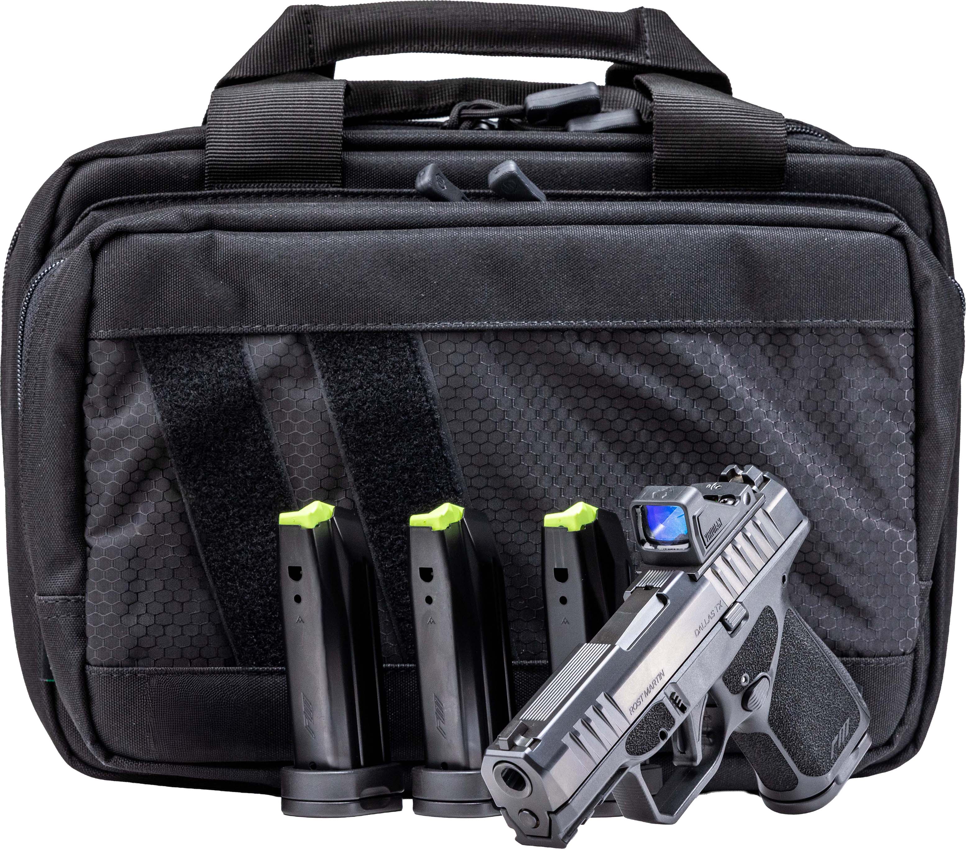 Rost Martin RM1S Handgun 9mm Luger 10(4)rd Magazines 3.6" Barrel Black Black Viridian Red Dot Pistol Case CA Compliant