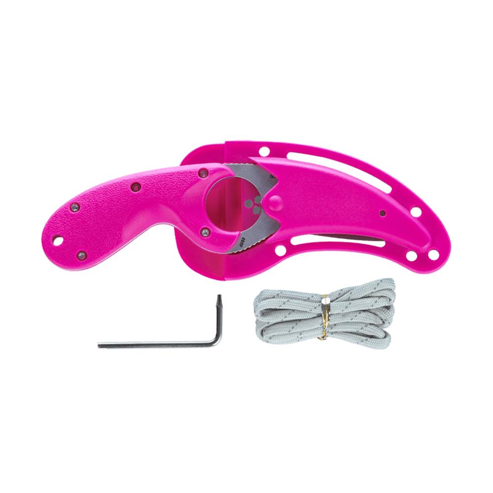 CRKT Bear Claw Fixed Knife 2-2/5" Hawkbill Blade Pink