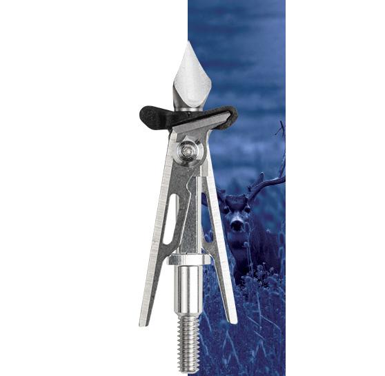 Escalade Sports DBA Bear Archery SIK 2-Blade Expandable SK2CB Crossbow Broadhead 2-inch Offset Entry - Silver/Black