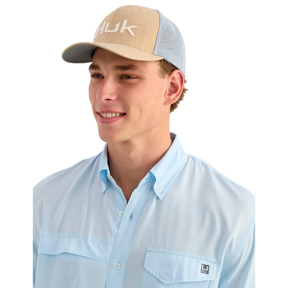 Huk Tide Point Short Sleeve Button Down Shirt Coastal Drift XL