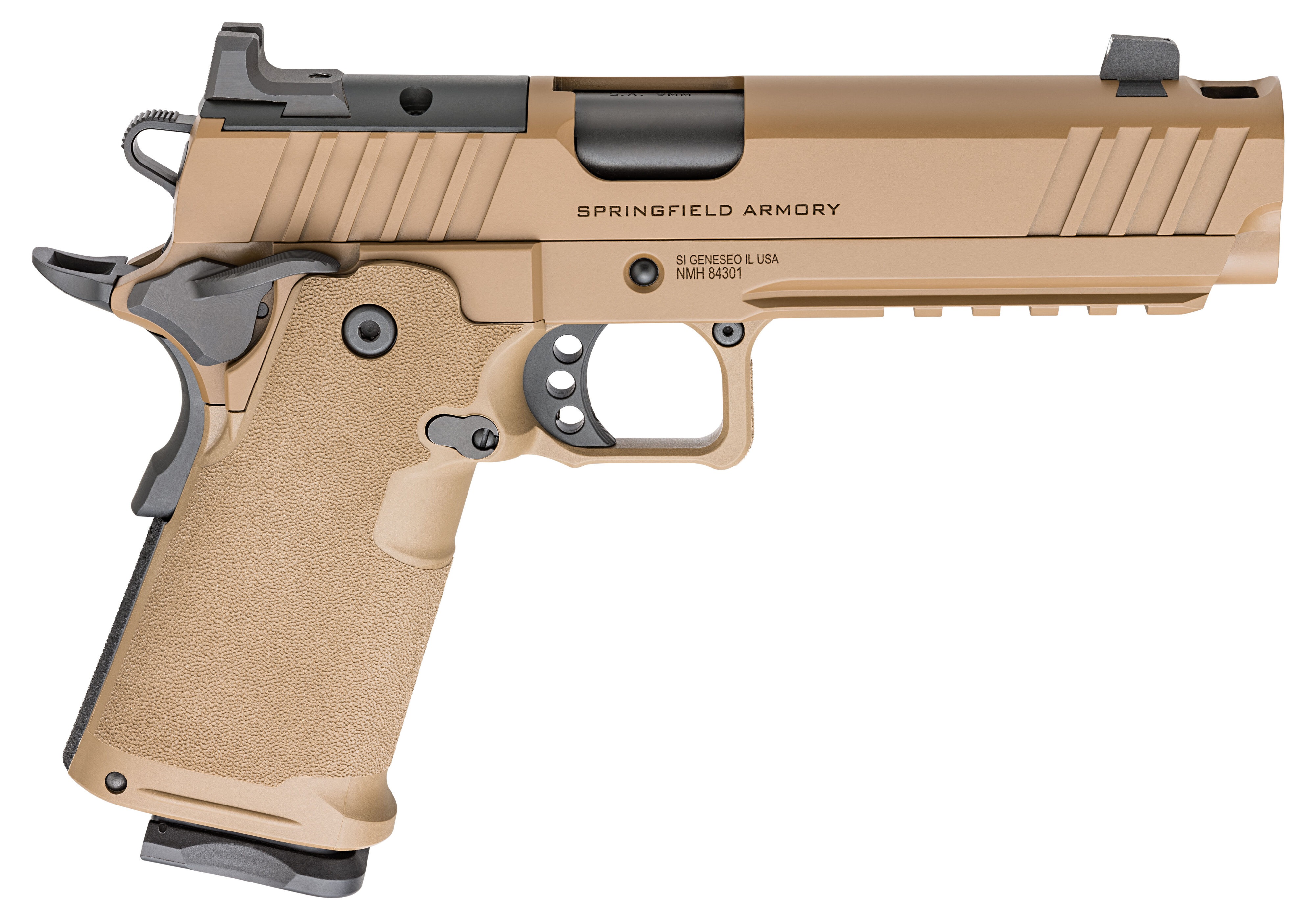 Springfield 1911 DS Prodigy Comp LC Handgun 9mm Luger 10rd Magazines(2) 5" Barrel Coyote Brown Optic Ready