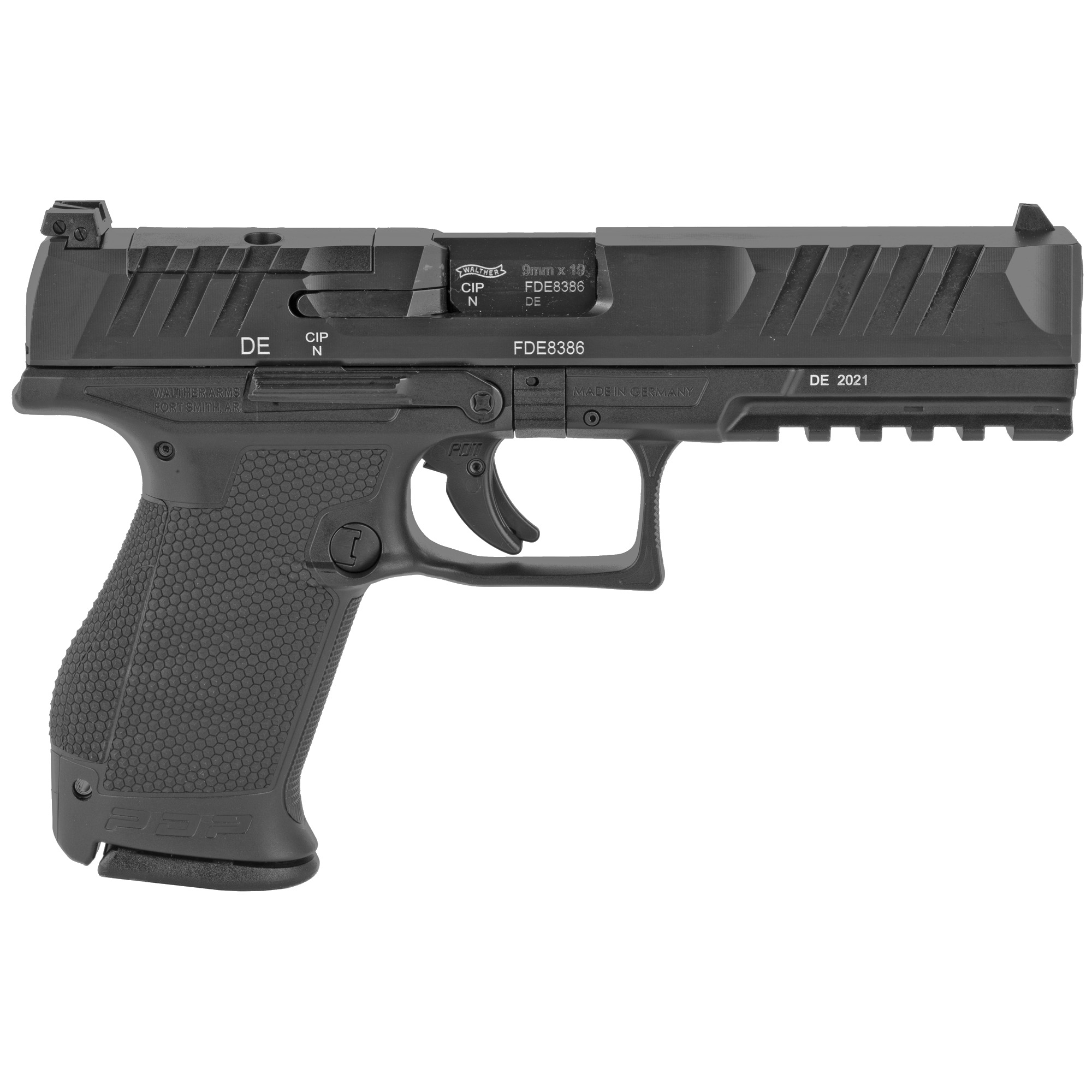 Walther PDP Compact Handgun 9mm Luger 10/rd Magazines (2) 5" Barrel Black Optic Ready