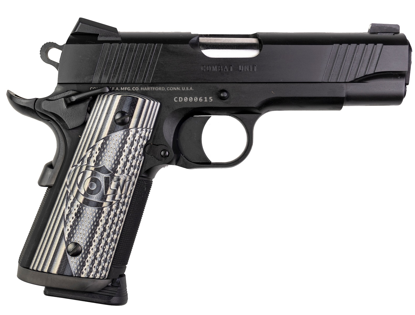 Colt CCU Concealed Carry Officers Handgun .45 Auto 7rd Magazine 4.25" Barrel Anodize\Black DLC Finish