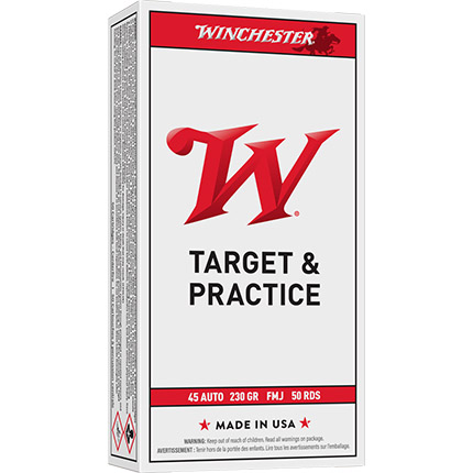 Winchester USA Handgun Ammunition .45 ACP 230 gr FMJ 50/ct