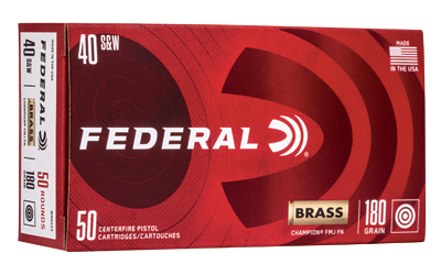 Federal Champion Handgun Ammunition .40 S&W 180 gr FMJ 1000 fps 50/ct