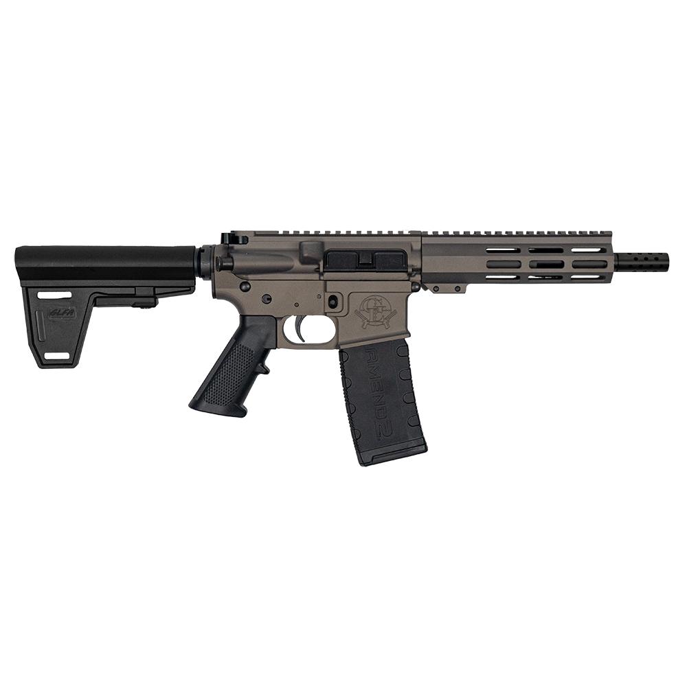 10 Ring GLFA 223 Wylde Braced Pistol .223 Wylde 30rd Magazine 7.5" Nitride Barrel Tungsten Finish