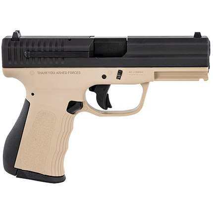 FMK Firearms Recon 9C1G2 FAT Handgun 9mm 14/rd 4" Barrel Desert Tan Grip with Black Slide