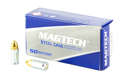 Magtech Steel Case (Zinc-Plated) Handgun Ammunition 9mm Luger 115 gr. FMJ 1135 fps 50/ct