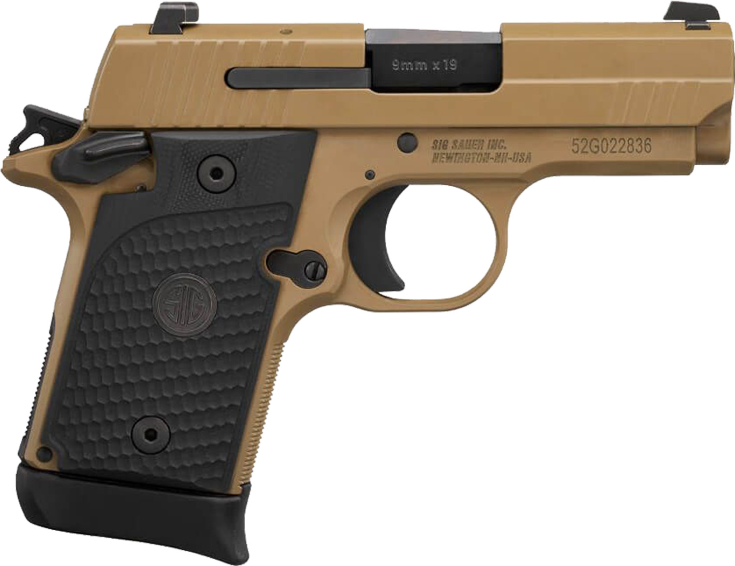 Sig Sauer P938 Emperor Scorpion Handgun 9mm Luger 6rd (1) & 7rd (1) Magazines 3" Barrel FDE