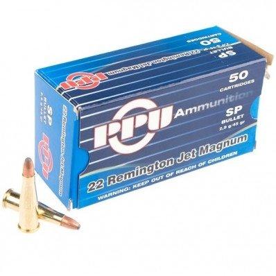 TRZ Trading Inc. PPU Rifle Ammunition .22 Rem Jet Magnum 45 gr SP 770 fps 50/ct