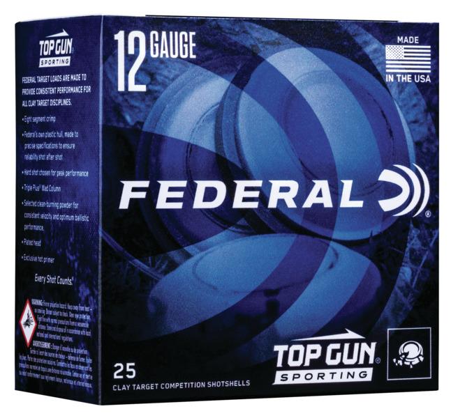Federal Top Gun Sporting Shotshells 12 ga 2-3/4" 1 oz 1250 fps #7.5 25/ct