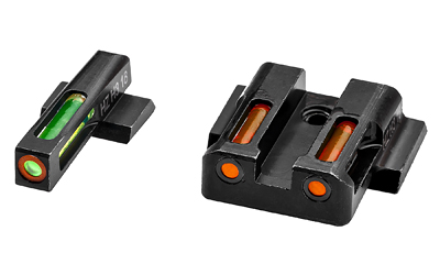 North Pass Ltd. Hiviz HIVIZ LiteWave H3 sight Orange/Green LitePipe/Orange front ring fits S&W Shield models