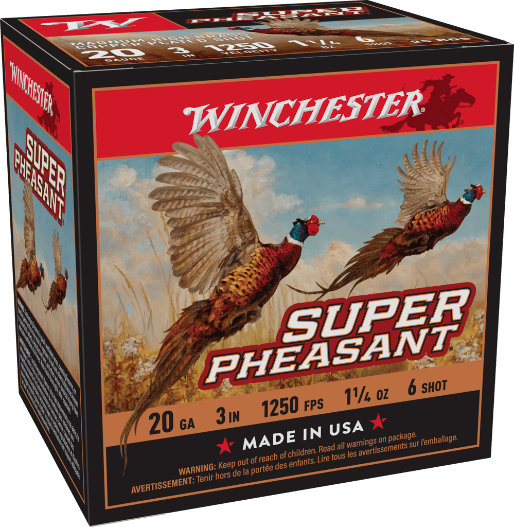 Winchester Super-X Super Pheasant Shotshells 20 ga 3" 1-1/4 oz 1250 fps #6 25/ct