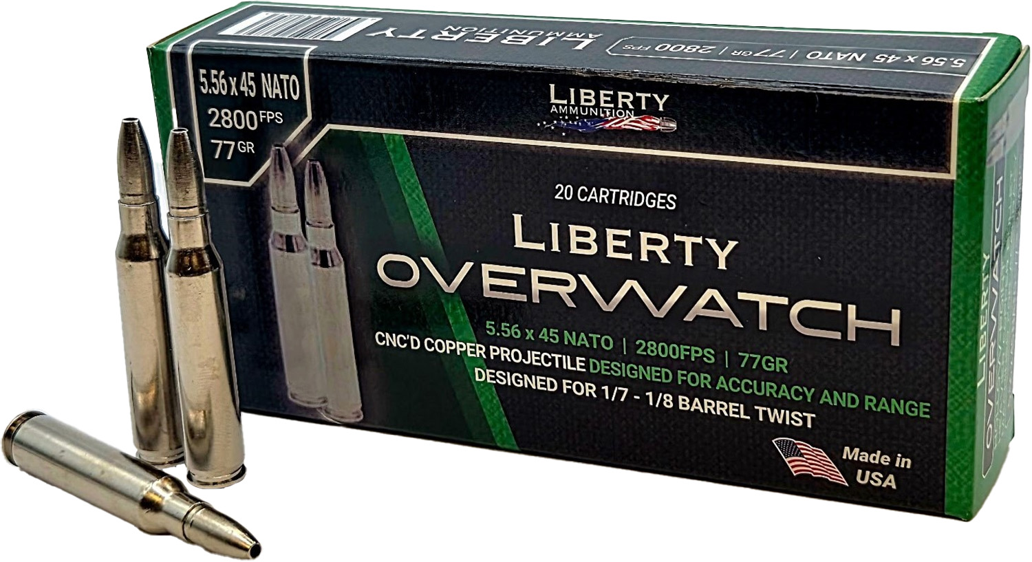 Liberty Ammunition LIB 5.56 77GR OVERWTCH HP 20RD 10BX/CS