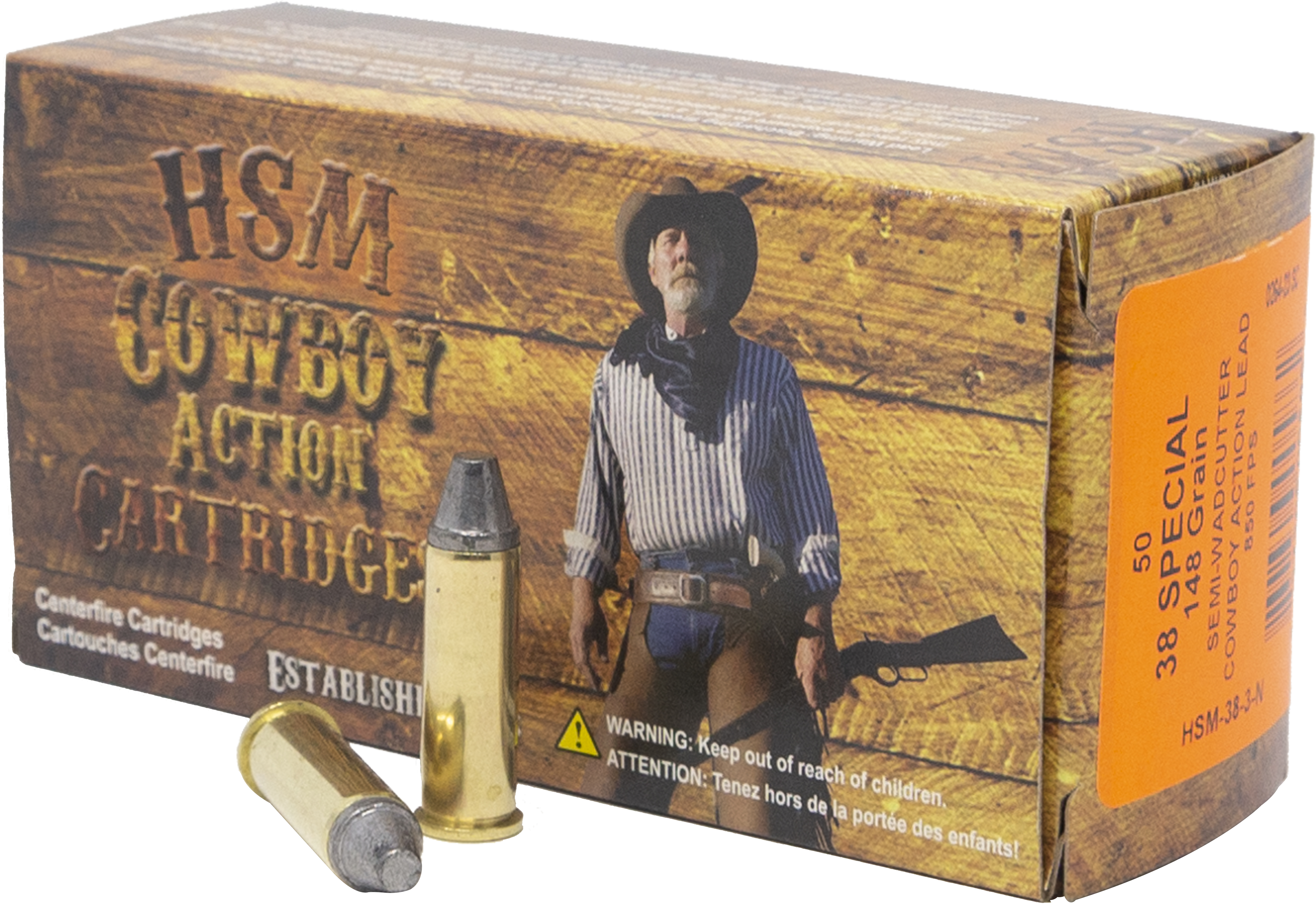 HSM 38SP 148GR CWBY SWC 50RD 10BX/CS