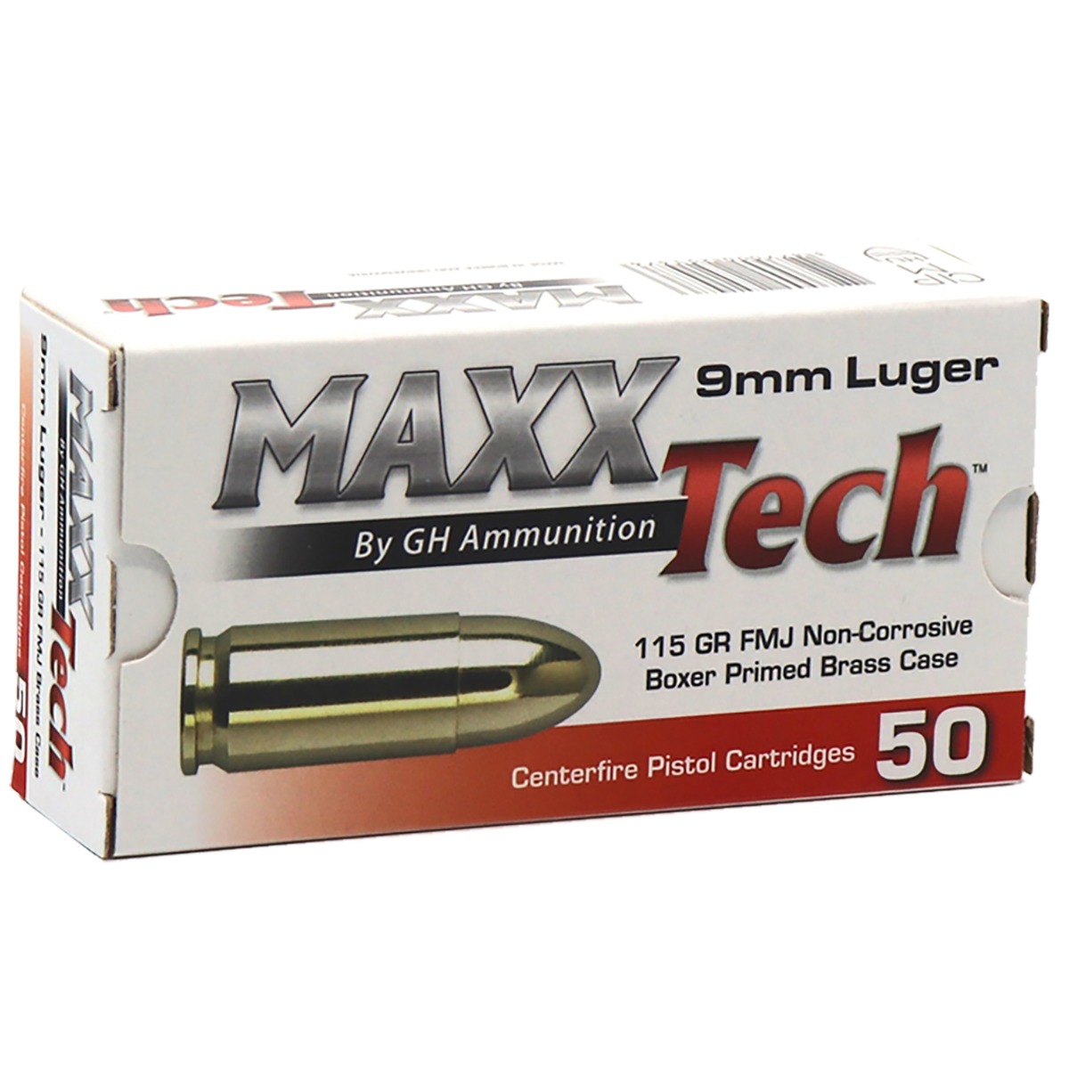 Grasso Holdings Inc. / Tulammo Maxxtech Brass Casefire Handgun Ammunition 9mm Luger 115 gr FMJ 50/ct