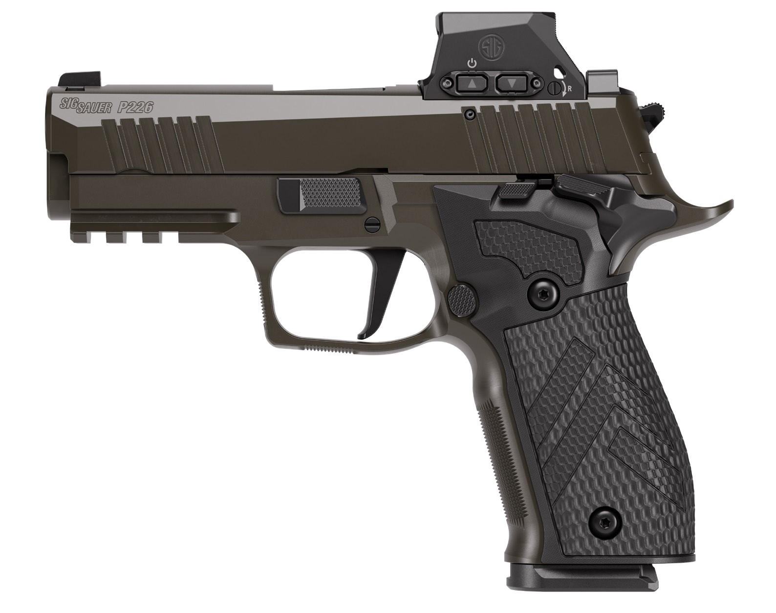 Sig Sauer P226 XCarry Legion Handgun 9mm Luger 18rd Magazines(3) 3.8" Barrel SAO Red Dot Legion Grey Cerakote