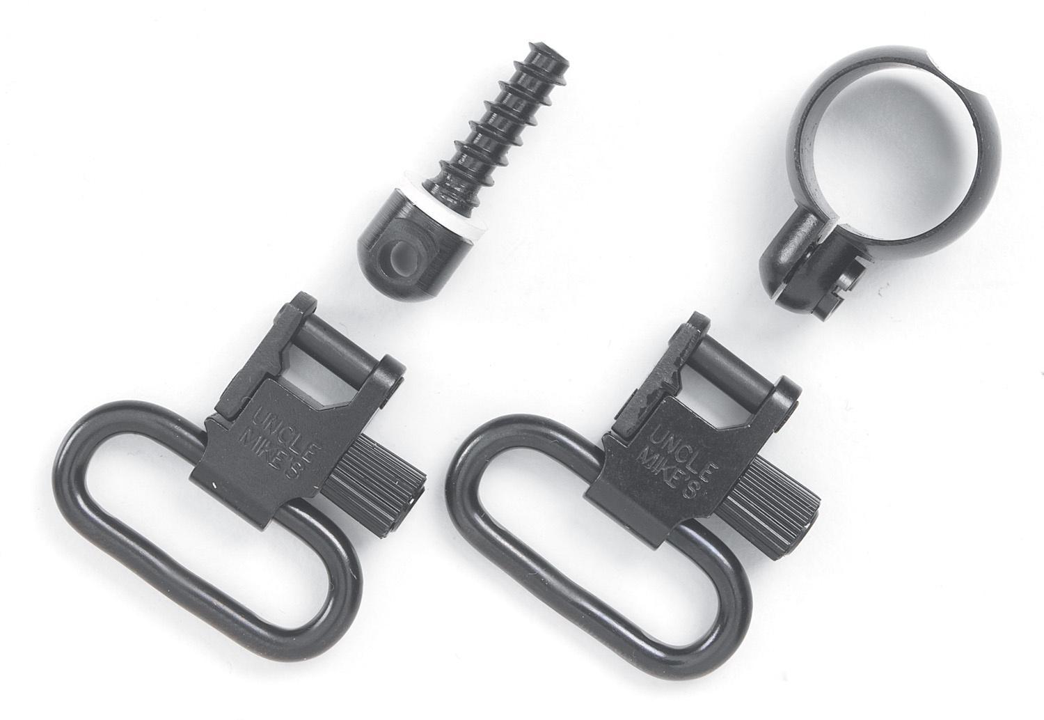 Michaels Of Oregon Uncle Mike's Quick Detach Sling Swivel Set Full Band Lever Action Rifles .645-.660 Winchester/Marlin Swivel Steel Black