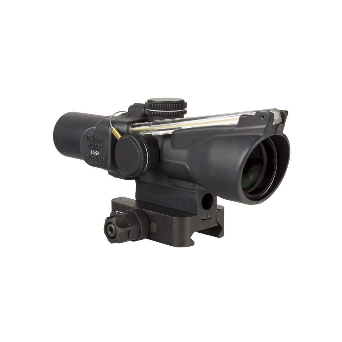 TrijiconInc. Trijicon Compact ACOG 1.5x24 Rifle Scope Amber 8 MOA Triangle Reticle Illuminated Black w/ Mount