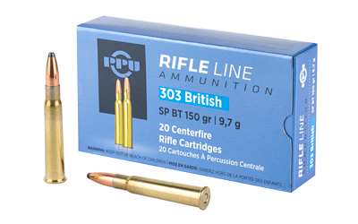 TRZ Trading Inc. PPU Rifle Ammunition .303 British 150 gr SP 2690 fps - 20/ct