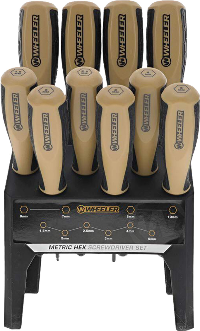 AOB Wheeler Metric Hex Benchtop Screwdriver Set 10/ct