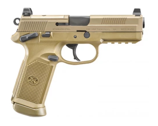 FN FNX-45 Tactical Handgun .45 ACP 10rd Magazines(2) 5.3" Barrel FDE Night Sights