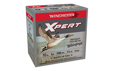 Winchester Xpert High-Velocity Steel Shotshells 12 ga 3" 1-1/8 oz 1550 fps #4 25/ct