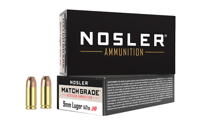 Nosler ASP Suppressor Ready Handgun Ammunition 9mm Luger 147gr JHP 950 fps 50/ct